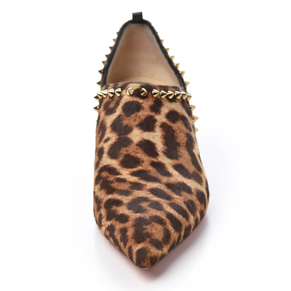 Christian Louboutin Pony Hair Leopard Print Vicky 45 Booties 39 Bronze 5 of 17
