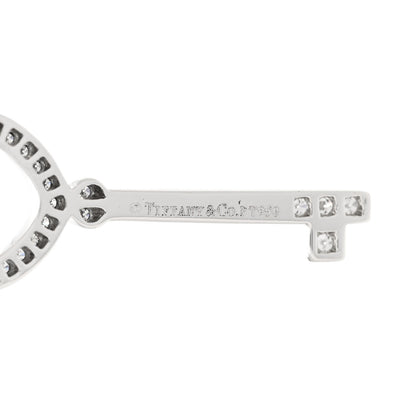 Tiffany Platinum Diamond Mini Heart Key Pendant 4 of 5