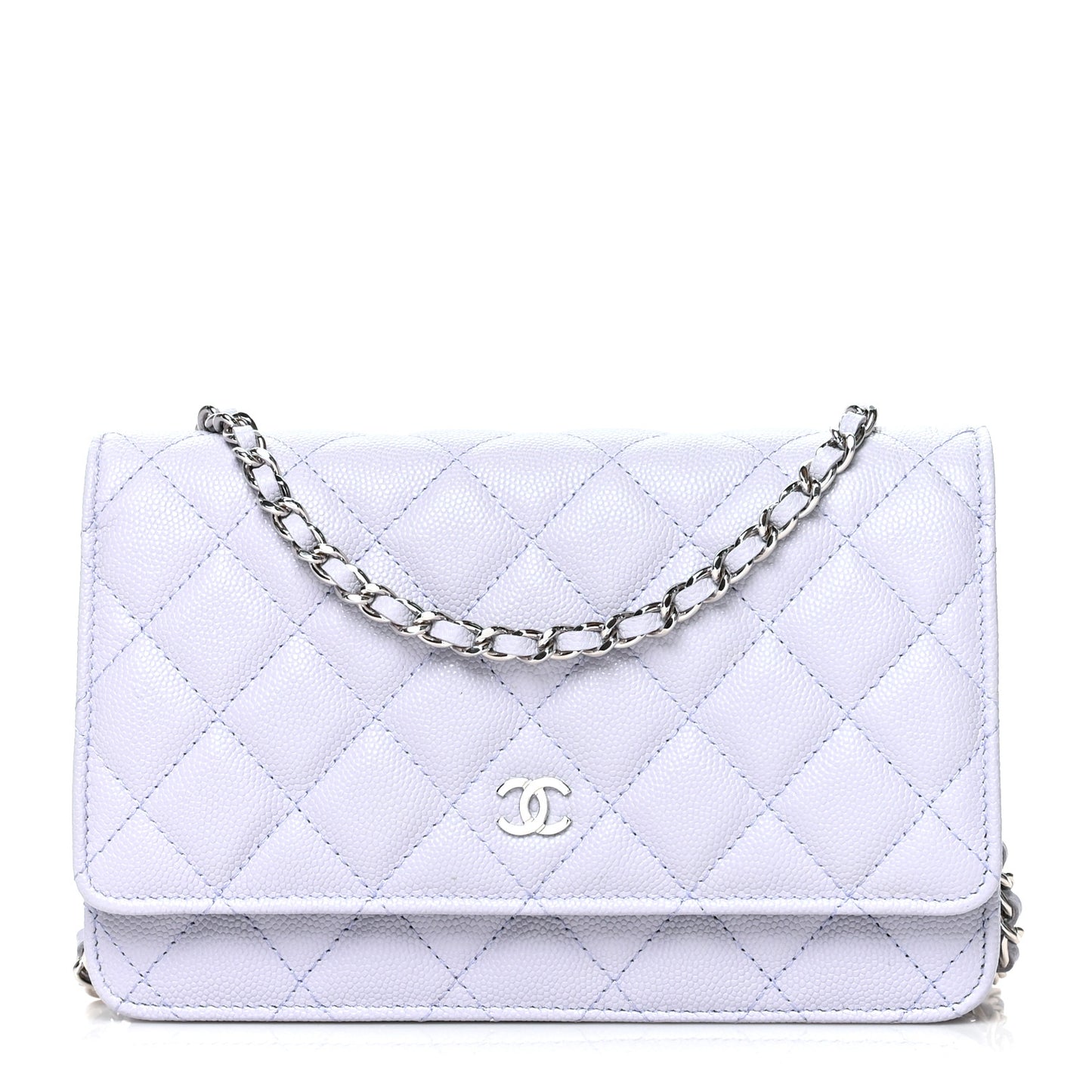 Caviar Quilted Wallet On Chain WOC Light Purple