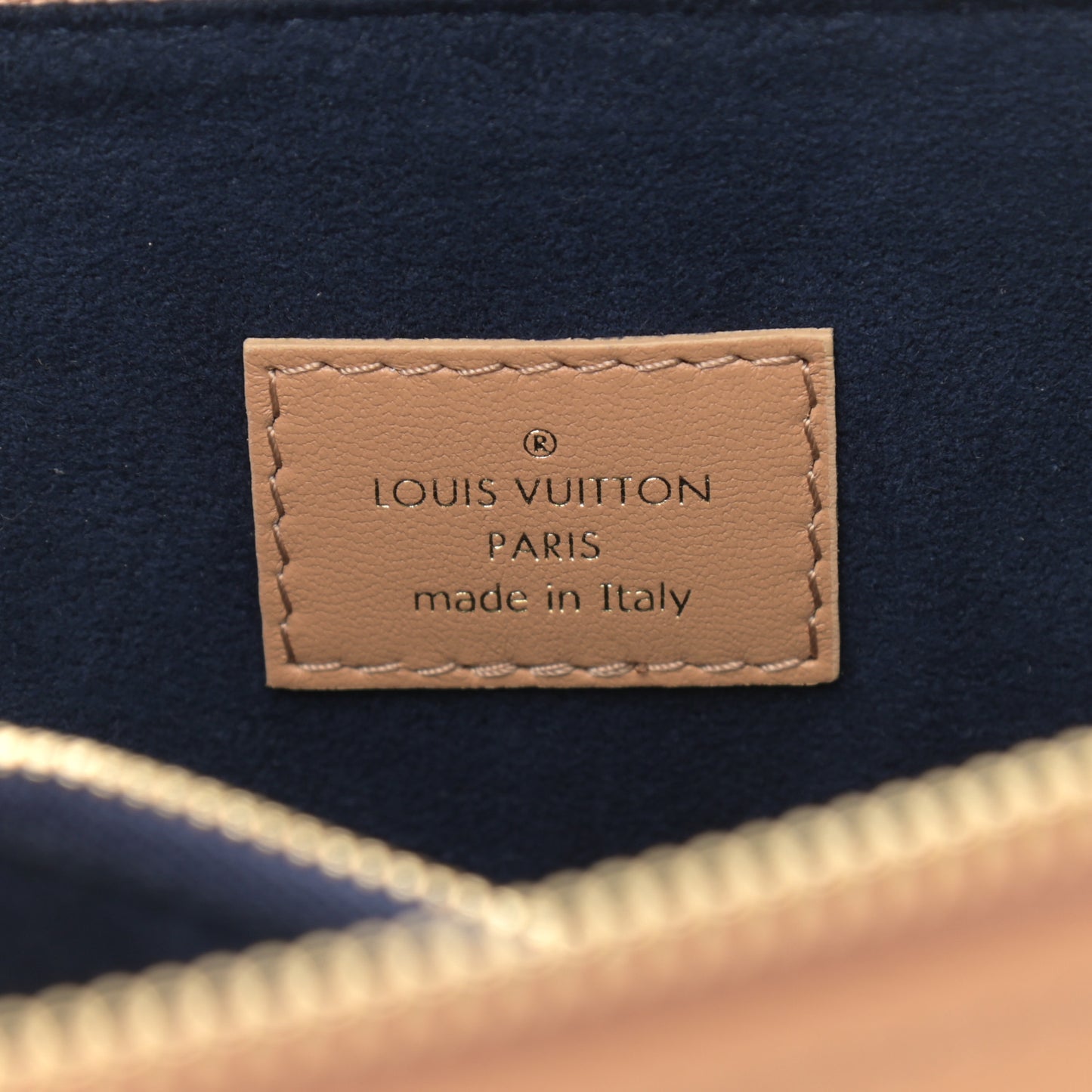 Lambskin Embossed Monogram Coussin PM Camel