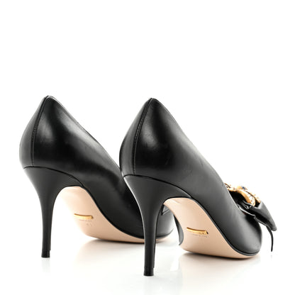 Gucci Nappa Queen Margaret Mid Heel Pumps 41 Black 4 of 9