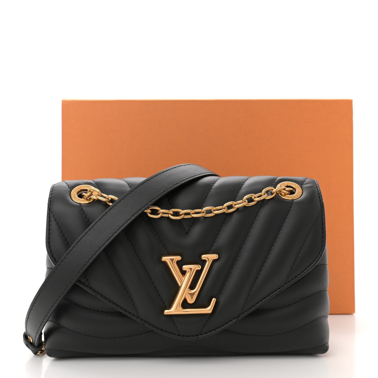 Louis Vuitton Calfskin LV New Wave Chain Bag Black 10 of 10