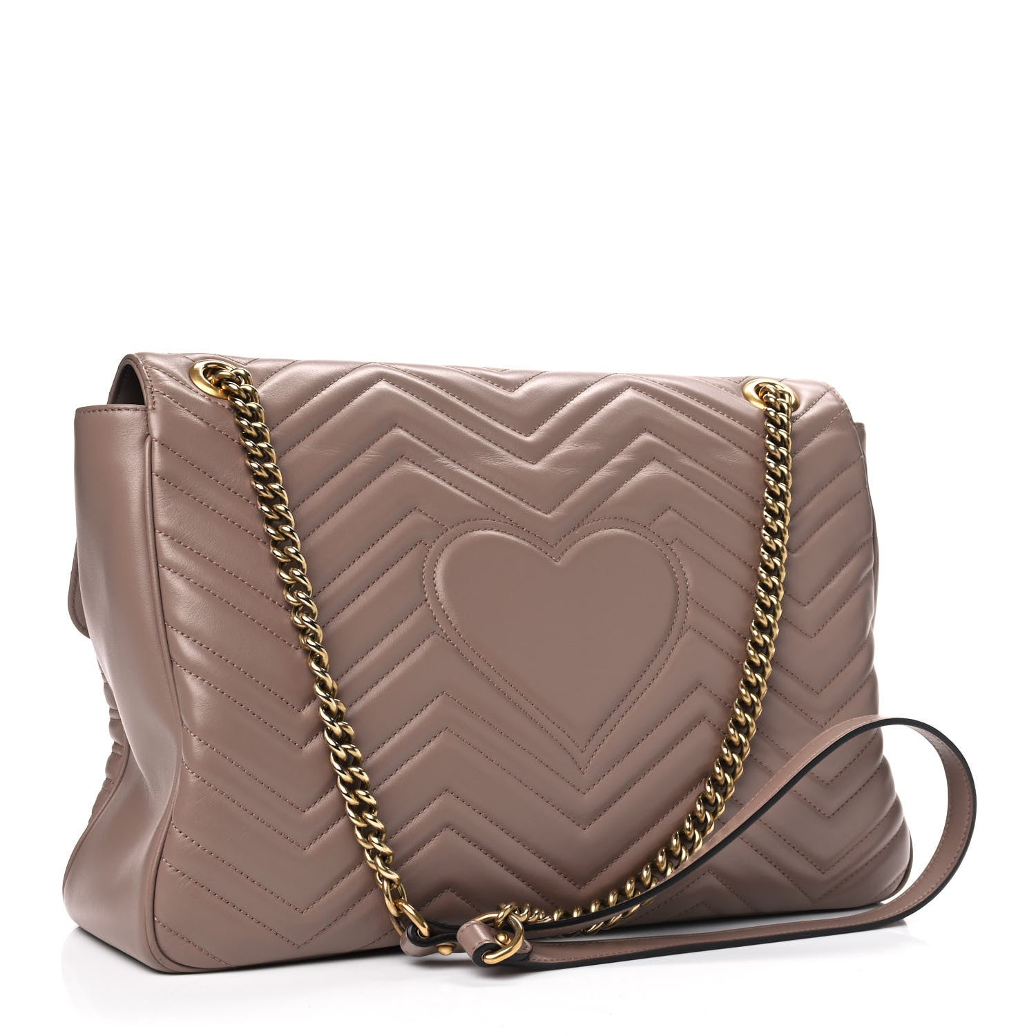 Gucci Calfskin Matelasse Large GG Marmont Shoulder Bag Porcelain Rose 2 of 8