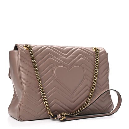 Gucci Calfskin Matelasse Large GG Marmont Shoulder Bag Porcelain Rose 2 of 8