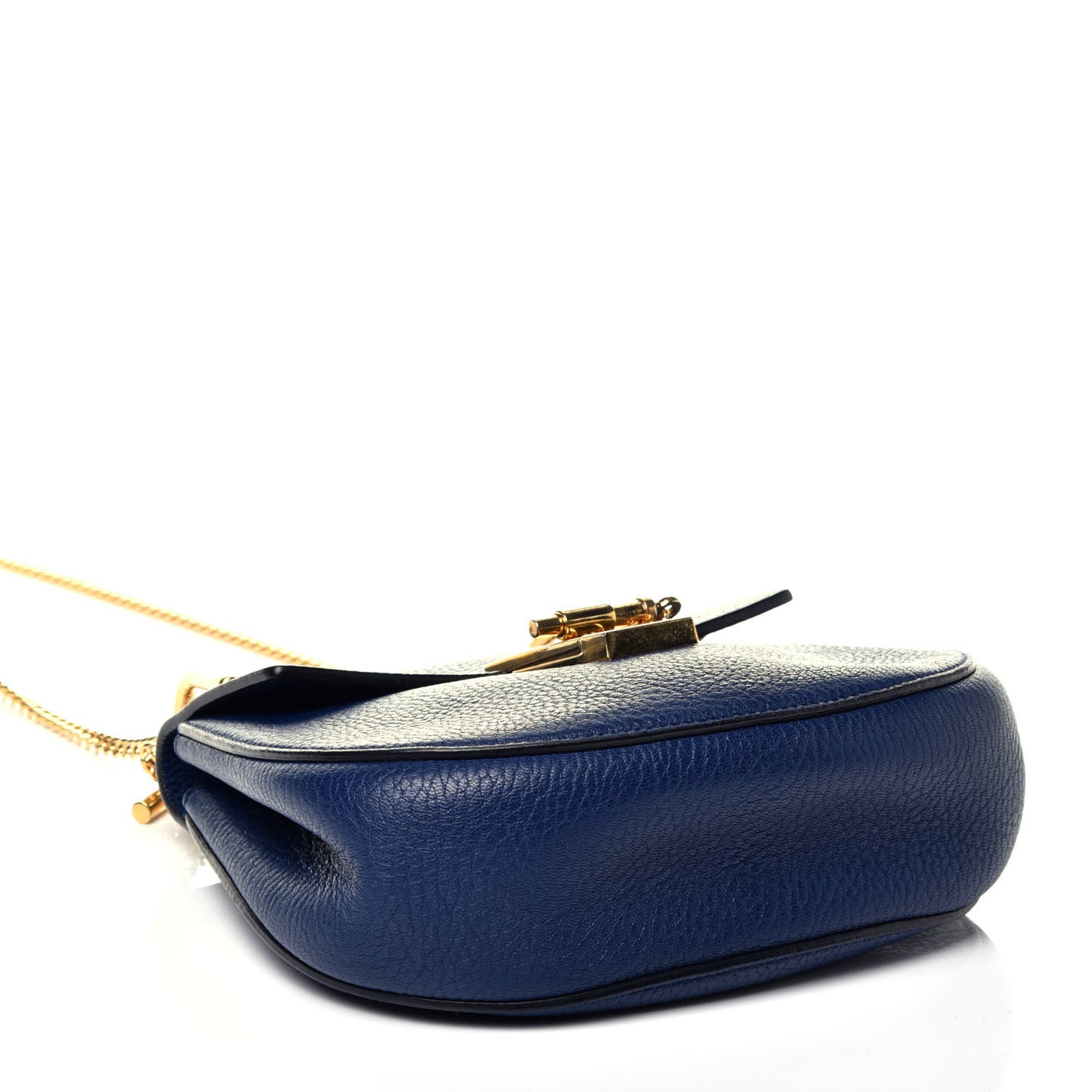 Grained Lambskin Mini Drew Shoulder Bag Royal Navy