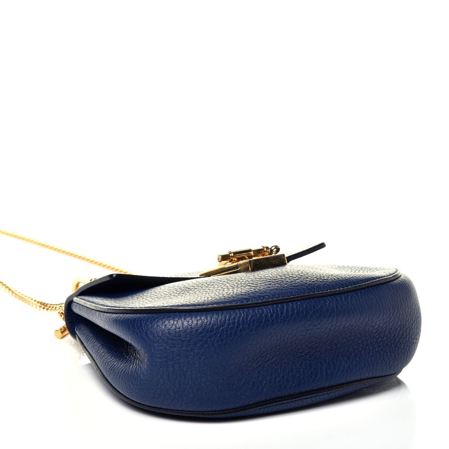 Chloe Grained Lambskin Mini Drew Shoulder Bag Royal Navy 4 of 9
