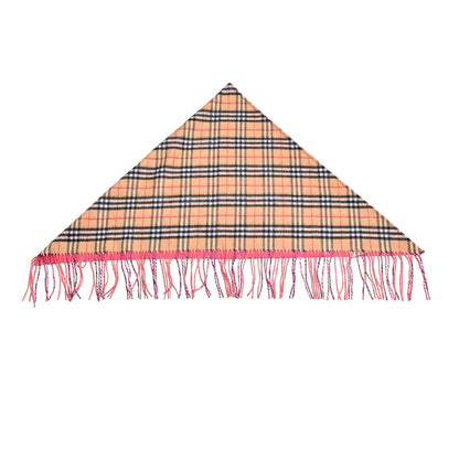 Burberry Cashmere Fluorescent Vintage Check Bandana Scarf Bright Peony 1 of 4