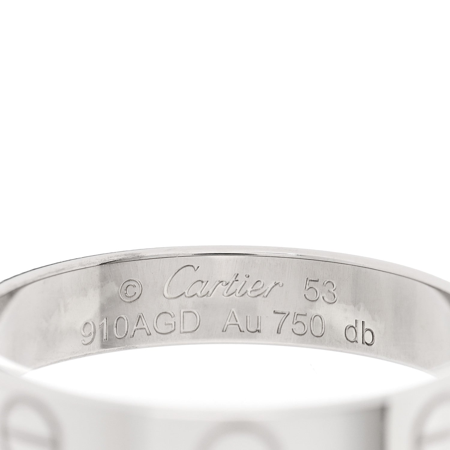 Cartier 18K White Gold 3.5mm LOVE Wedding Band Ring 53 6.5 4 of 4