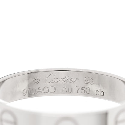 Cartier 18K White Gold 3.5mm LOVE Wedding Band Ring 53 6.5 4 of 4