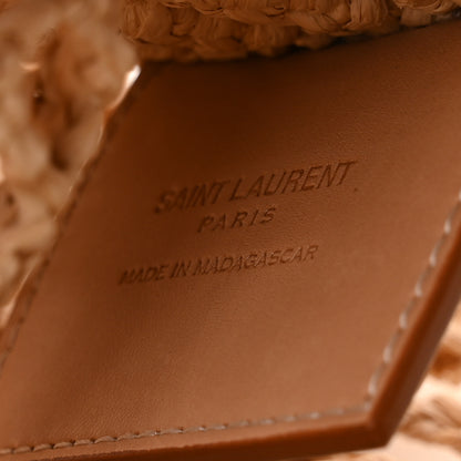 Saint Laurent Raffia Calfskin Oxalis Shoulder Bag Naturale Vintage Brown 6 of 10