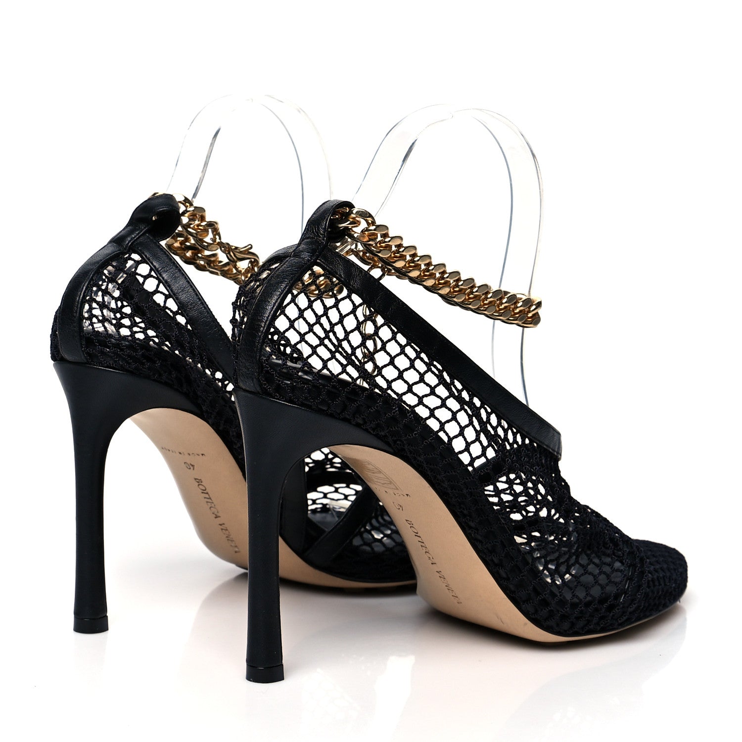 Bottega Veneta Mesh Nappa Chunky Chain Sandals 40 Black 4 of 7