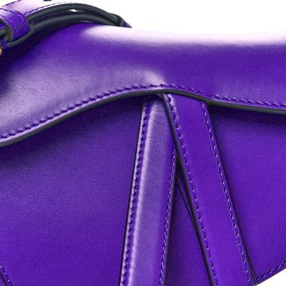 Christian Dior Supple Calfskin Mini Saddle Bag With Strap Purple 8 of 10