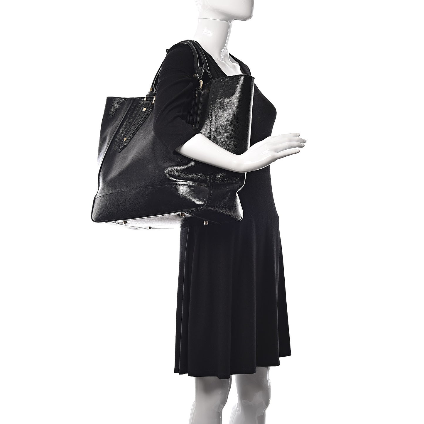 Patent Large Somerford Tote Black