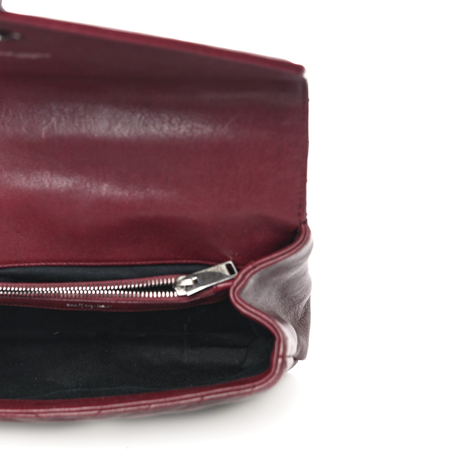 Saint Laurent Sheepskin Matelasse Chevron Medium College Bag Rouge Legion 5 of 15