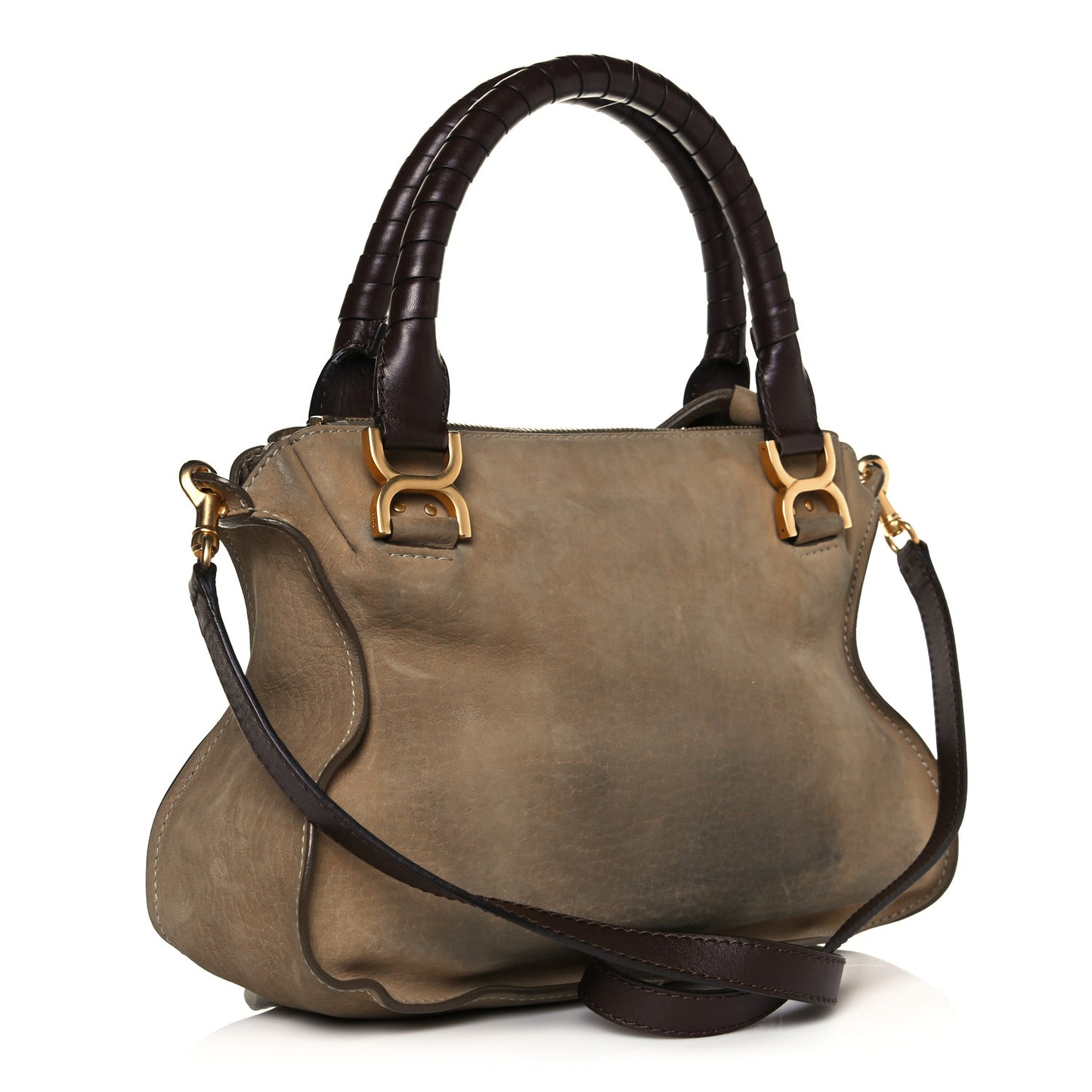 Nubuck Medium Marcie Satchel Greige