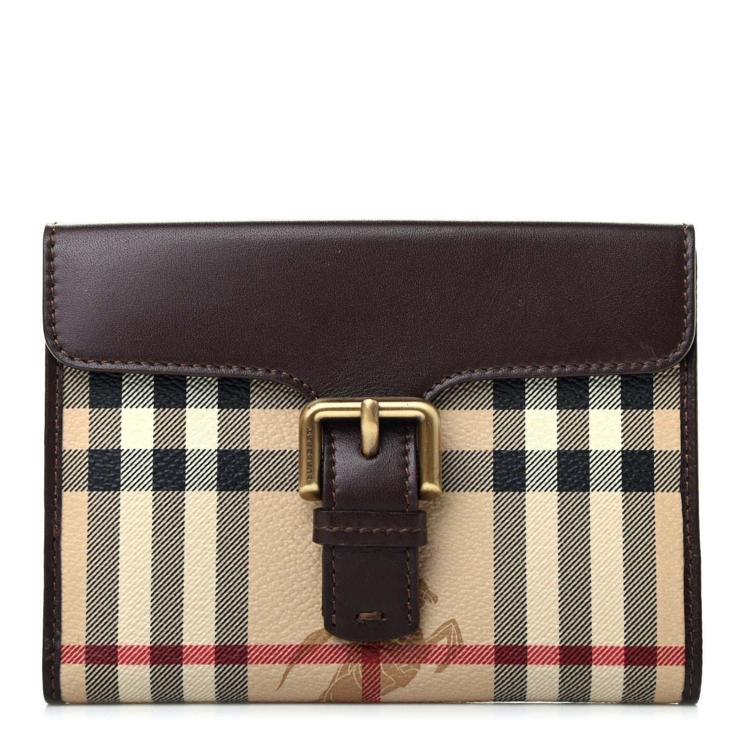 Burberry Haymarket Wallet Chocolate 1 of 6