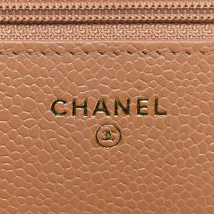 Chanel Caviar Quilted Golden Class Wallet On Chain WOC Beige 6 of 10