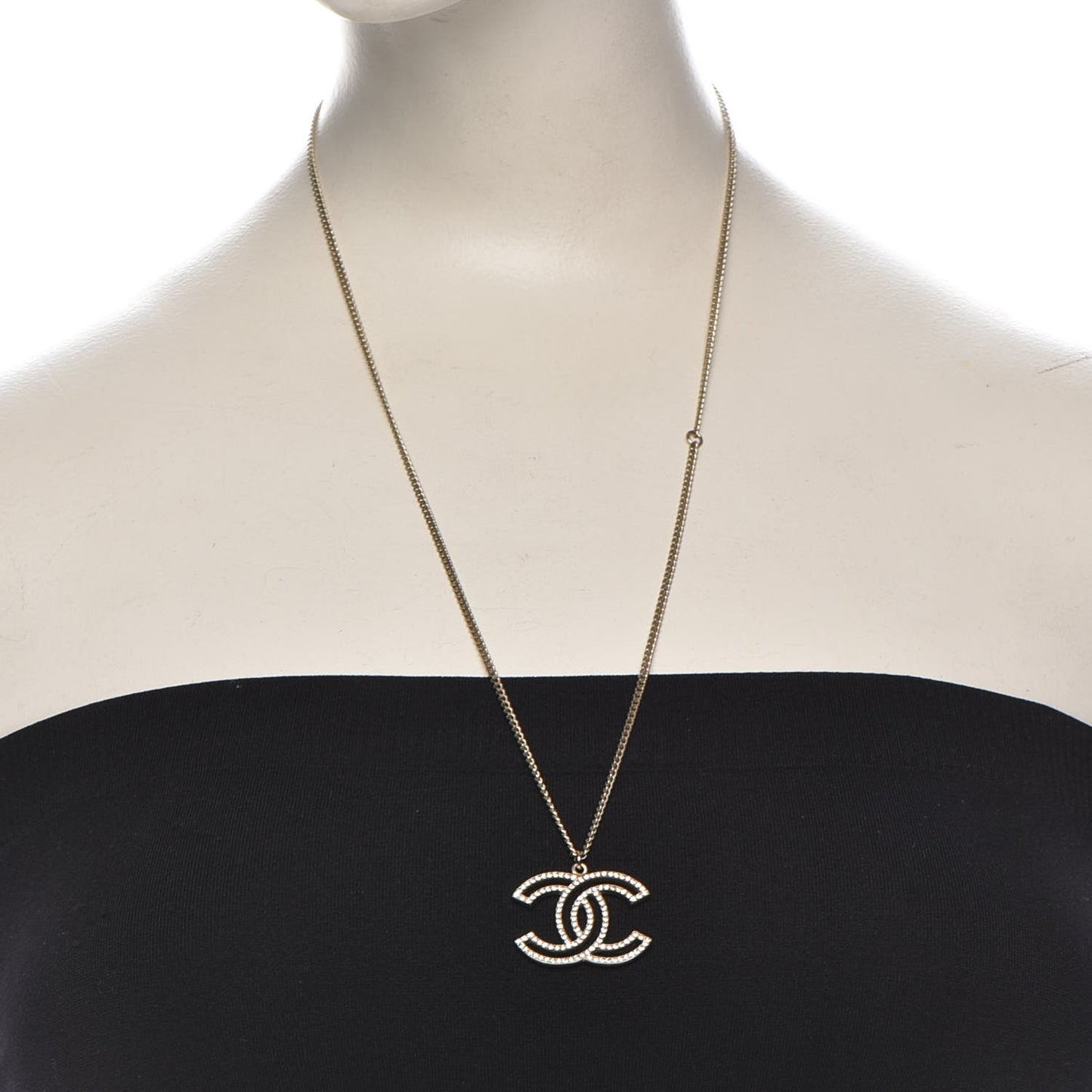 Crystal CC 100 Anniversary Necklace Gold