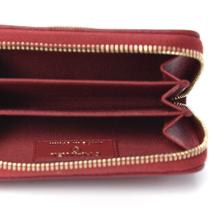 Chanel Sheepskin Quilted Mademoiselle Vintage Zip Coin Purse Red 5 of 8
