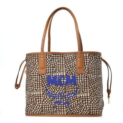 MCM Visetos Medium Liz Reversible Shopper Tote Cognac 3 of 12