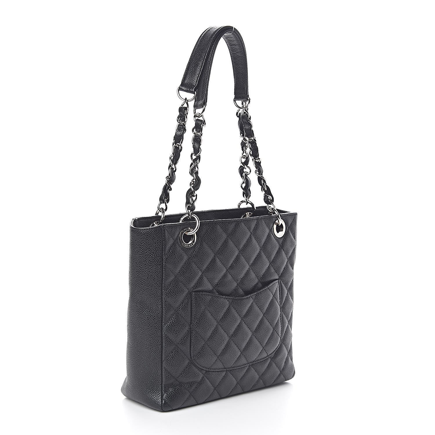 Chanel Caviar Quilted Petit Shopping Tote PST Black 3 of 10