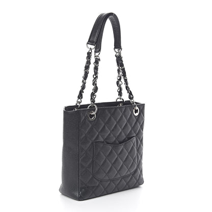 Chanel Caviar Quilted Petit Shopping Tote PST Black 3 of 10