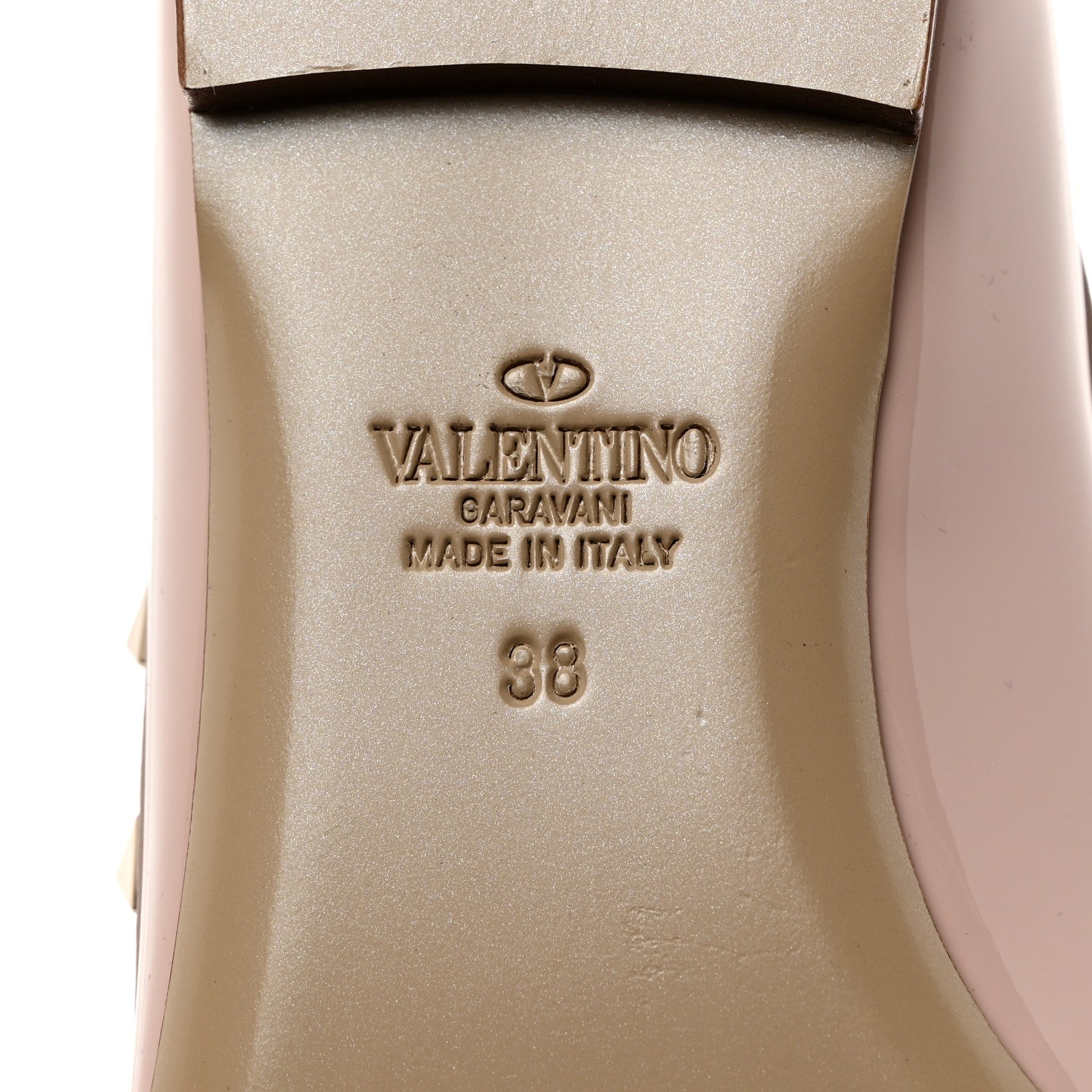 Valentino Garavani Patent Rockstud Ballerina Flats 38 Poudre 8 of 8