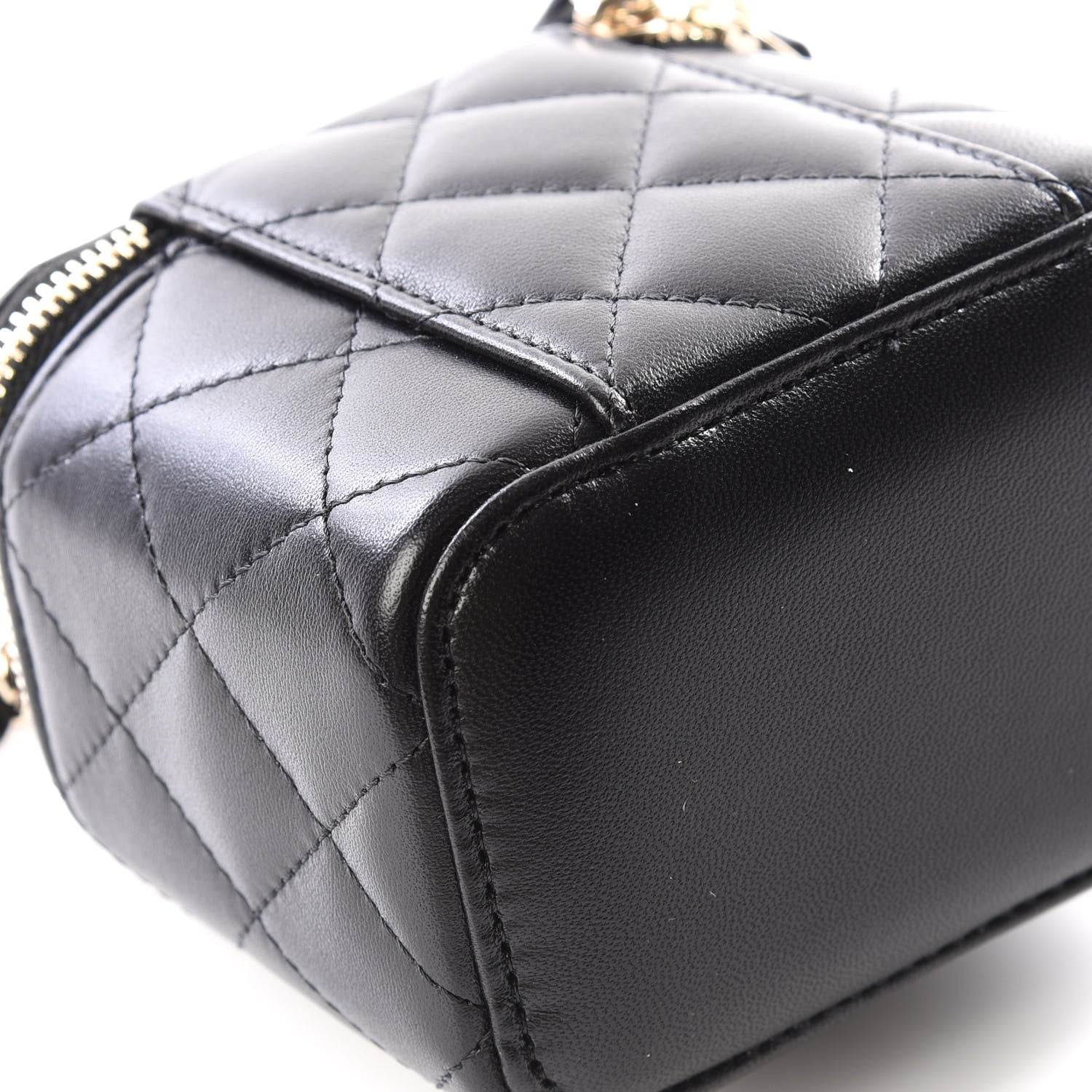 Chanel Lambskin Quilted Mini Vanity Case With Chain Black 7 of 12