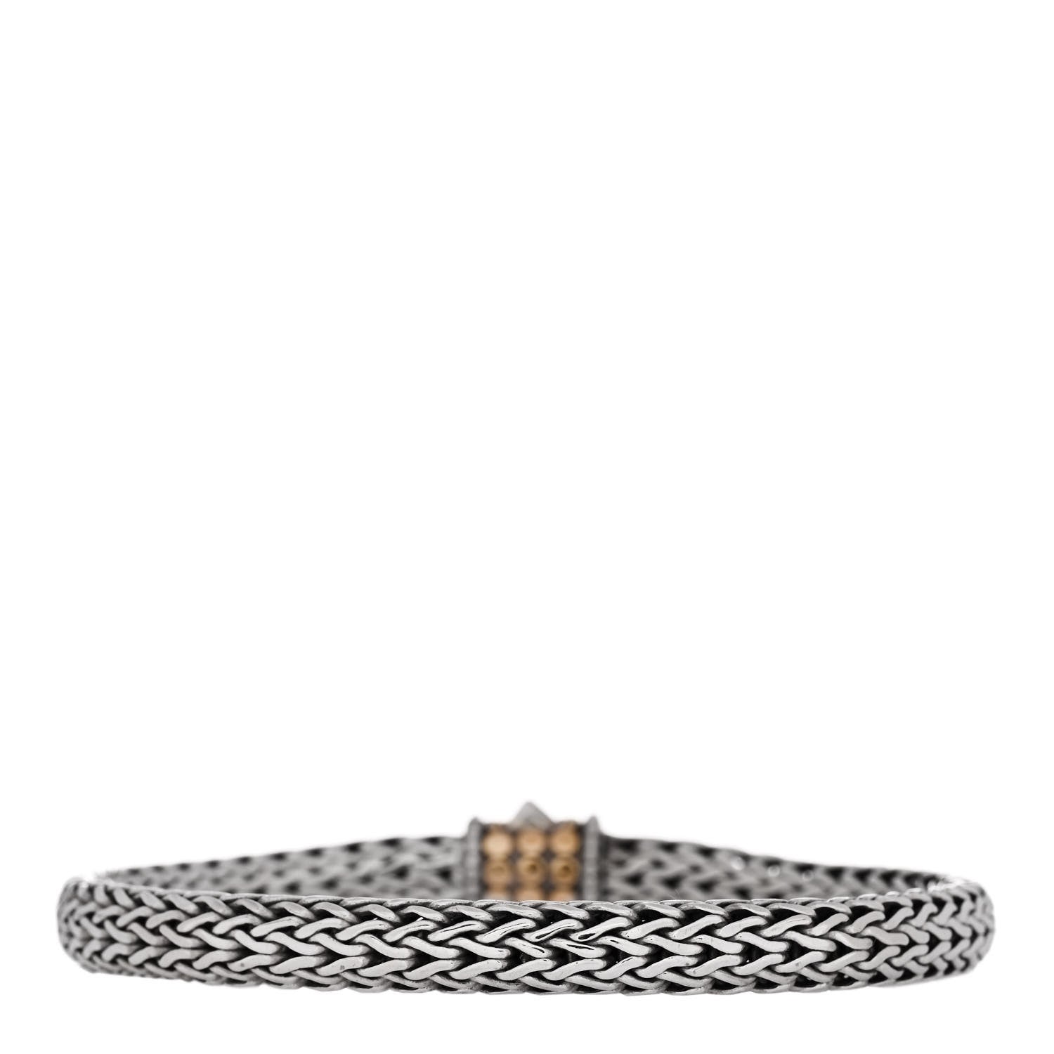 John Hardy Sterling Silver 18K Yellow Gold 6mm Classic Chain Dot Bracelet 2 of 3