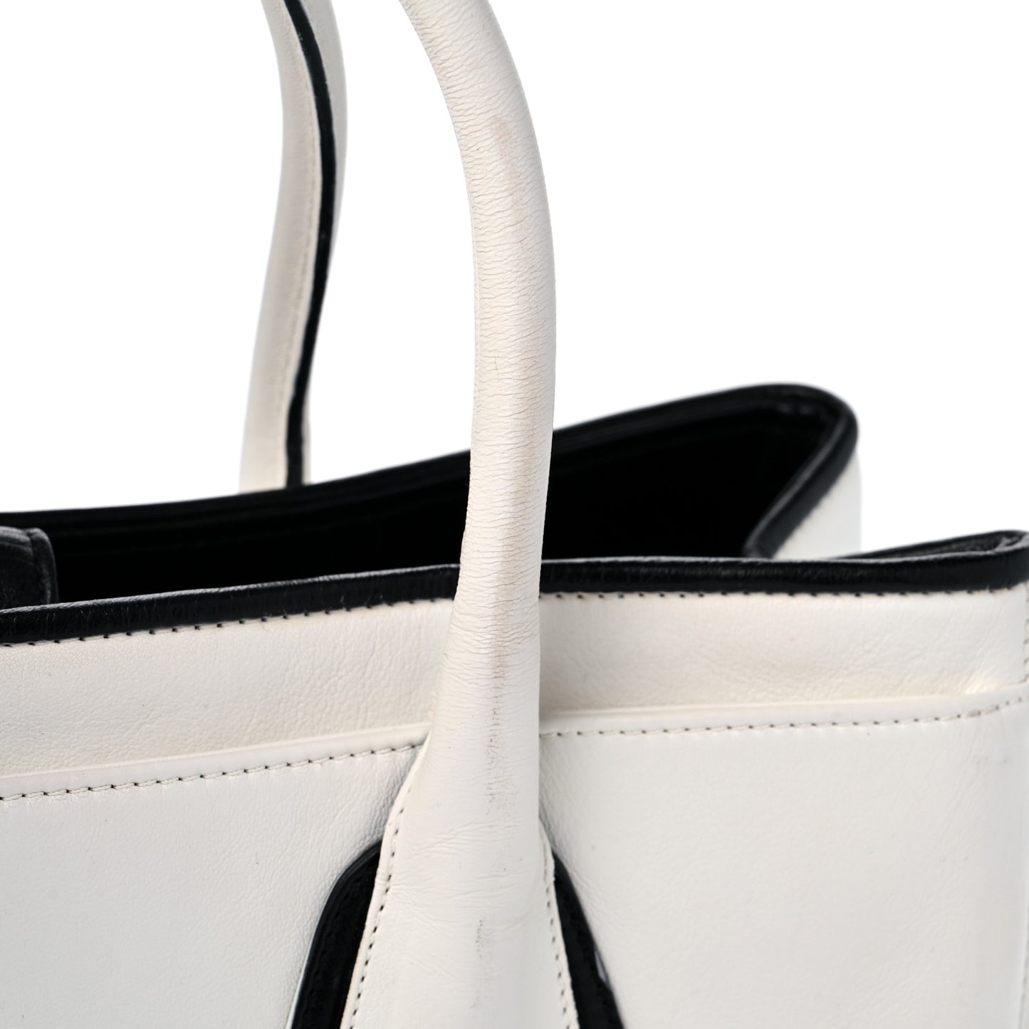 Lambskin Executive Cerf Shopper Tote White