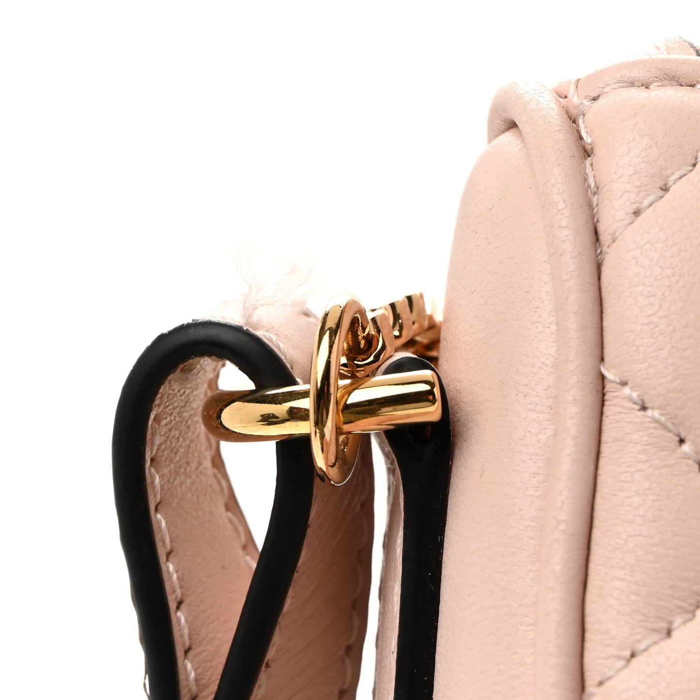 Nappa Quilted Half Moon Chain Crossbody Pink