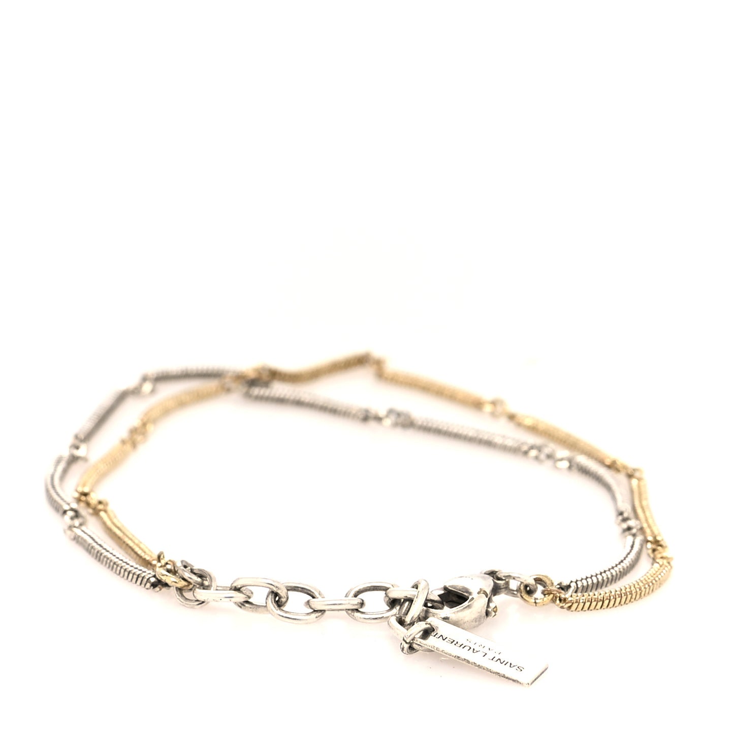 Brass Double Chain Bracelet Gold Silver