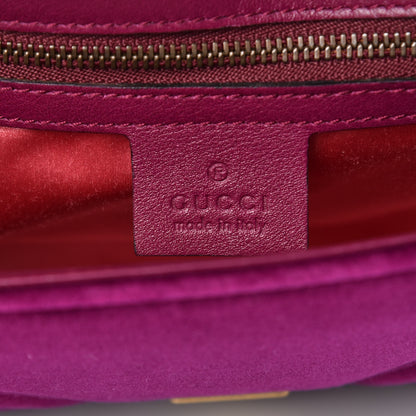 Gucci Velvet Matelasse Small GG Marmont Shoulder Bag Fuchsia Violet Cyclamen 6 of 12