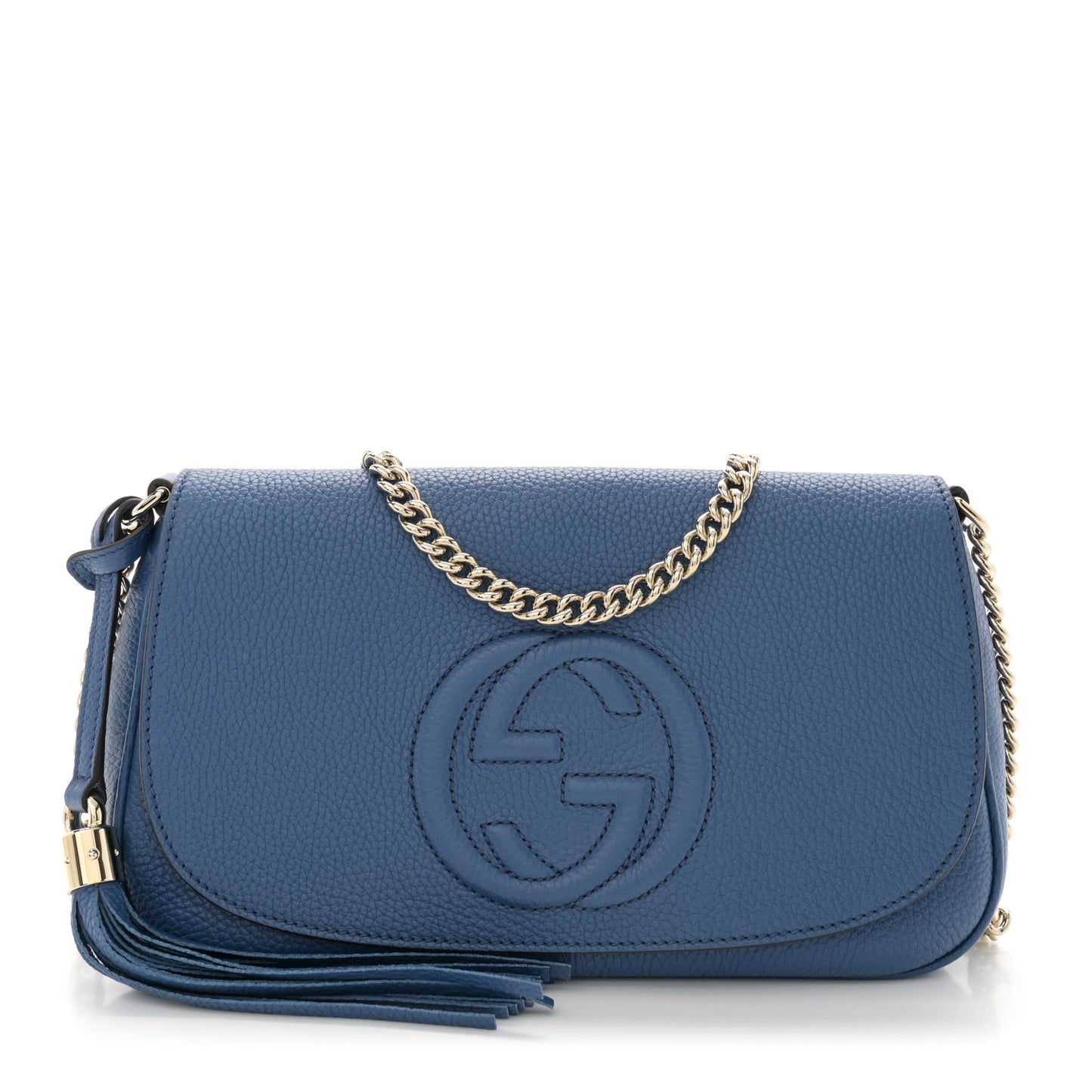 Pebbled Calfskin Medium Soho Flap Crossbody Caspian