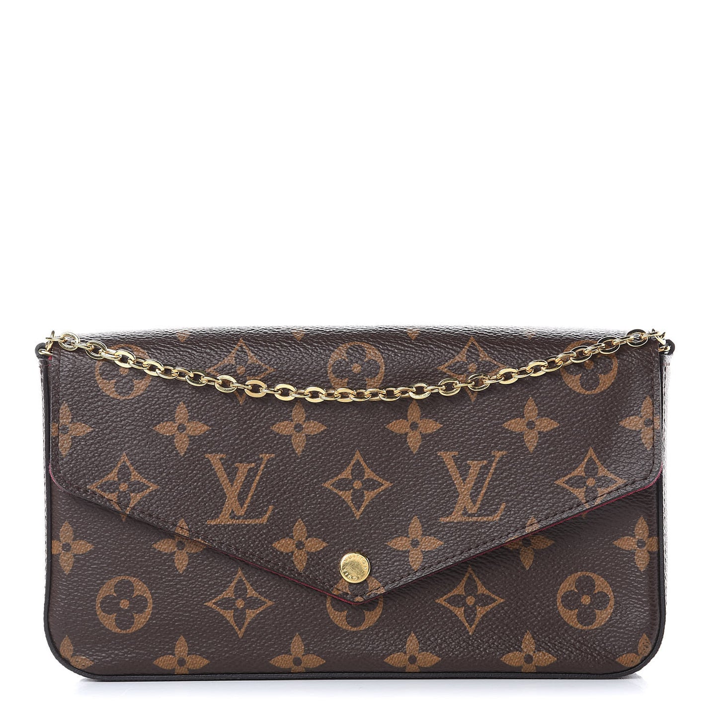 Monogram Pochette Felicie Chain Wallet Fuchsia