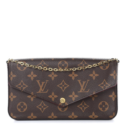 Louis Vuitton Monogram Pochette Felicie Chain Wallet Fuchsia 1 of 12