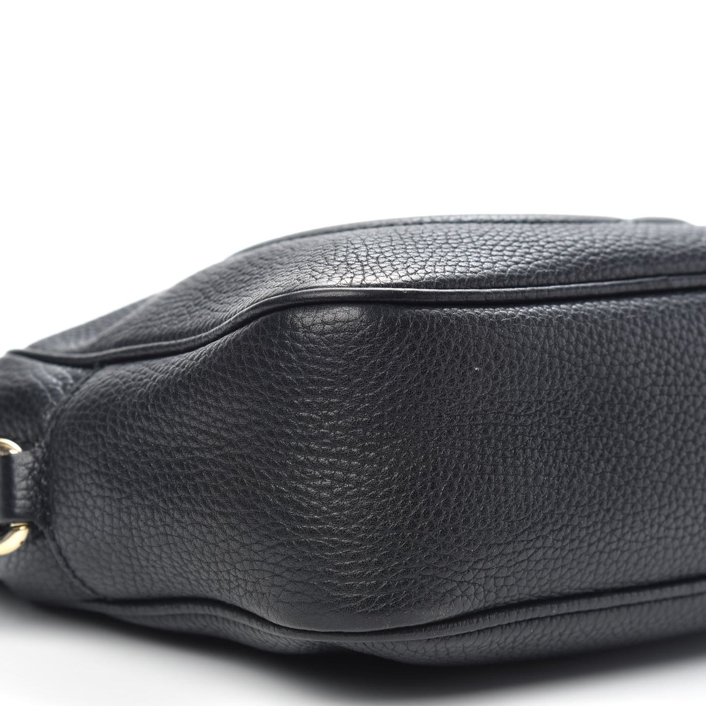 Pebbled Calfskin Small Soho Disco Bag Black
