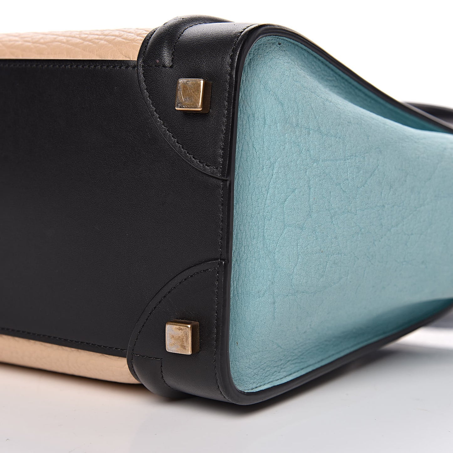 Drummed Calfskin Nubuck Micro Tri-Color Luggage Antarctic