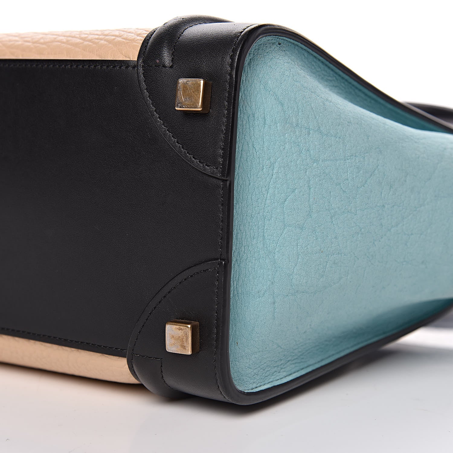 Celine Drummed Calfskin Nubuck Micro Tri-Color Luggage Antarctic 11 of 11
