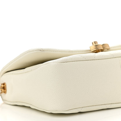 Chanel Shiny Caviar Quilted Small Chain Melody Flap White 8 of 9