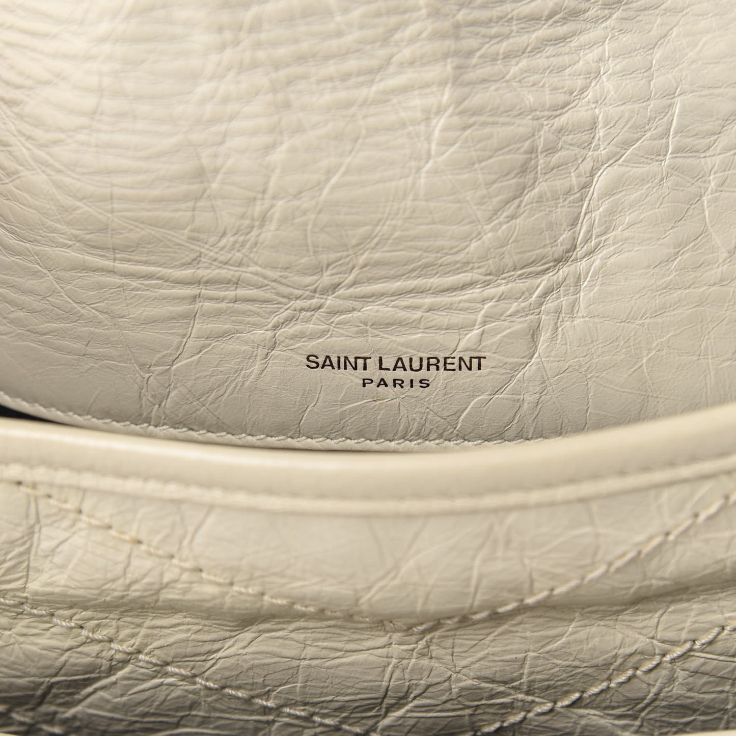 Crinkled Calfskin Matelasse Monogram Medium Niki Chain Satchel Ivory