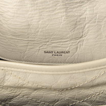 Saint Laurent Crinkled Calfskin Matelasse Monogram Medium Niki Chain Satchel Ivory 10 of 17