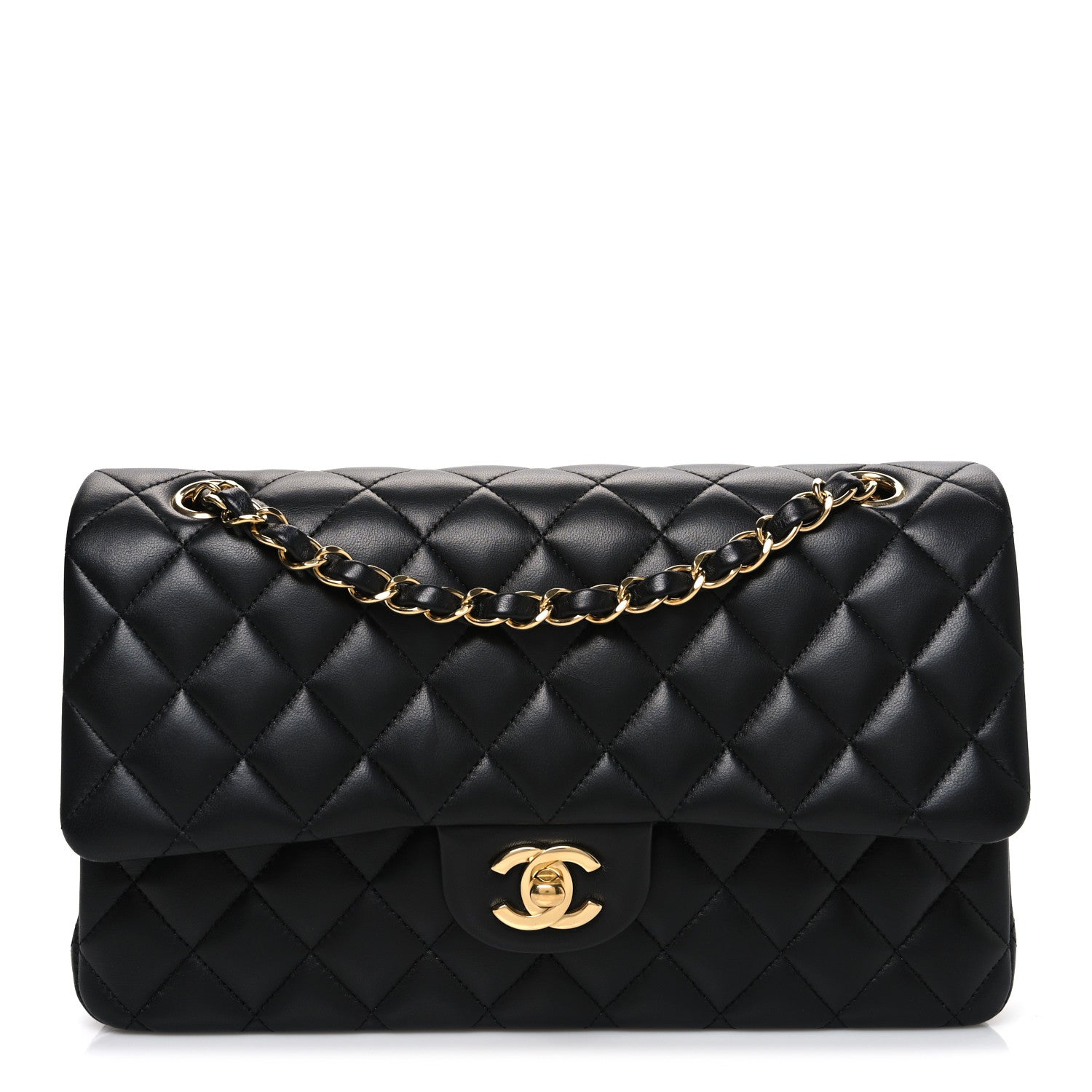 Chanel Lambskin Quilted Medium Double Flap Black 1 of 10
