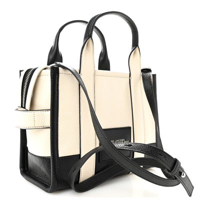 Marc Jacobs Grained Calfskin Small The Tote Bag Ivory Black 3 of 10