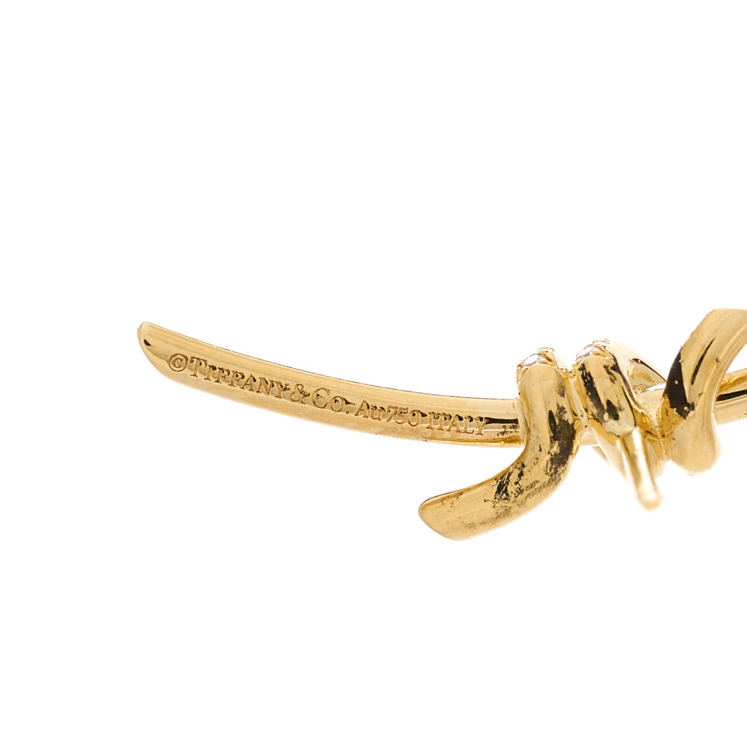 Tiffany 18K Yellow Gold Diamond Tiffany Knot Earrings 4 of 4