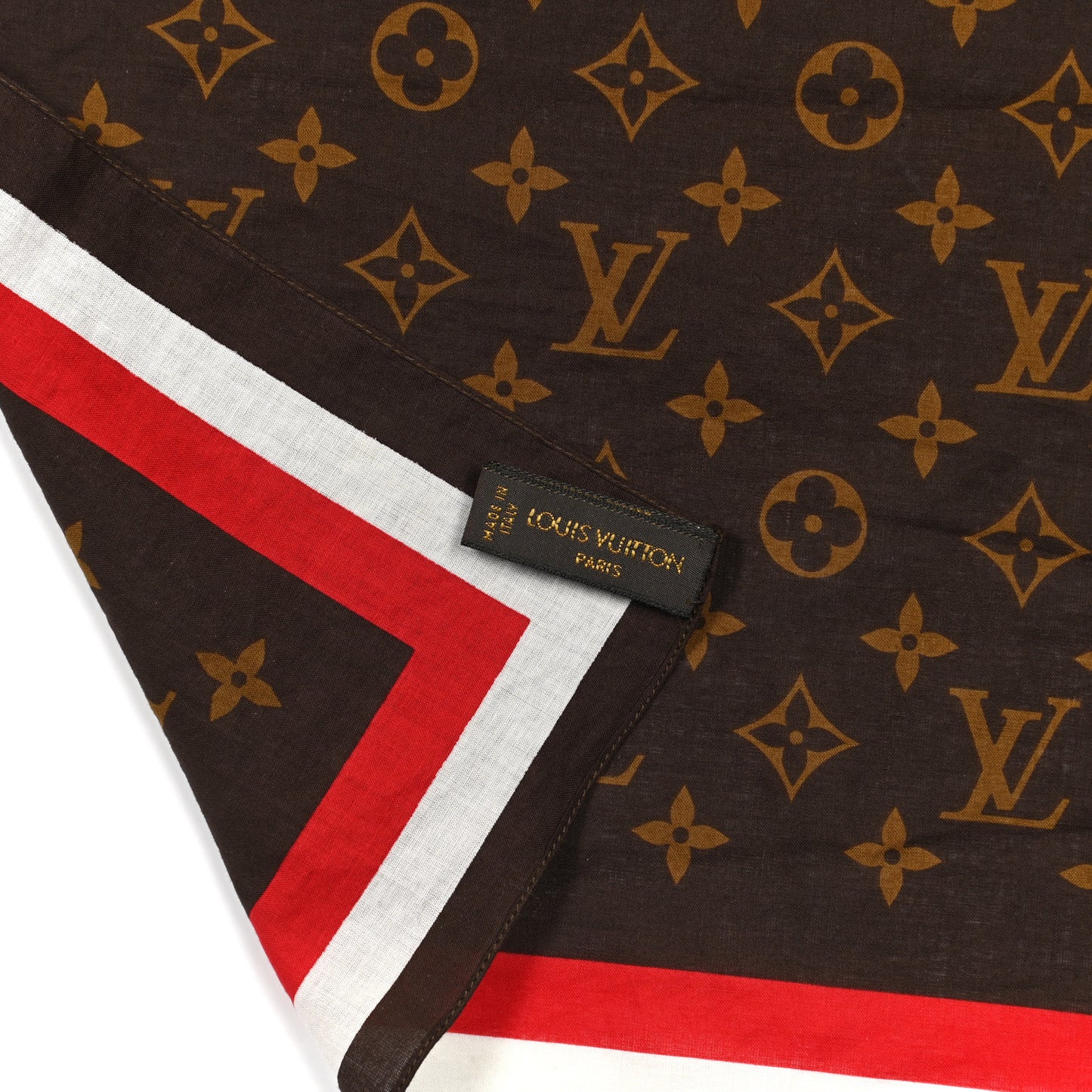 Cotton Monogram Groom Bandana Scarf Red