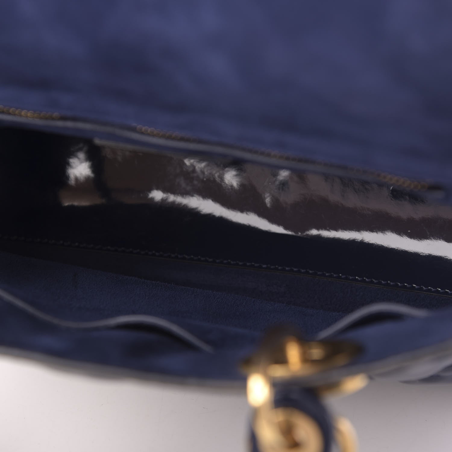 Christian Dior Patent Cannage Medium Lady Dior Navy Blue 5 of 9