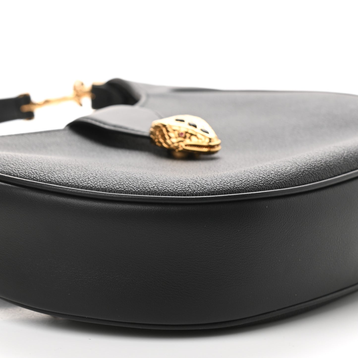 Urban Grain Smooth Calfskin Serpenti Ellipse Shoulder Bag Black