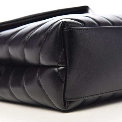 Saint Laurent Calfskin Y Quilted Monogram Small Loulou Chain Satchel Black 8 of 10