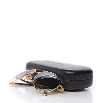 Louis Vuitton Damier Ebene Conspiration Pilote Aviator Sunglasses Z0202U Gold 8 of 8